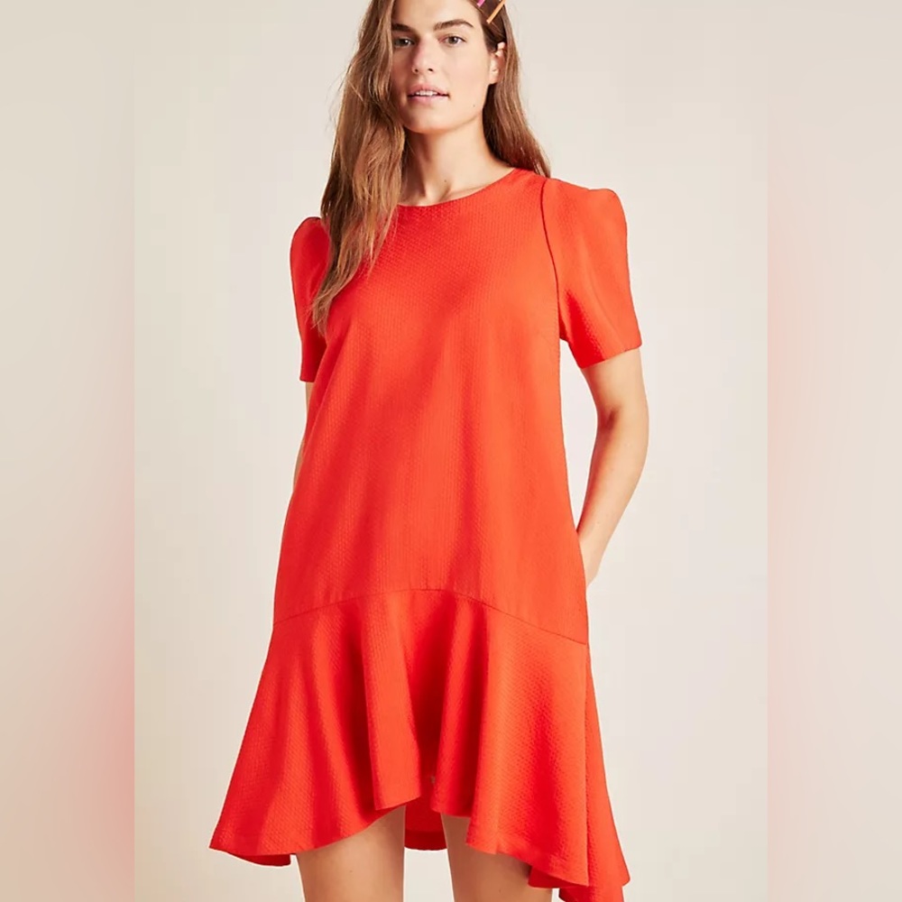 Maeve Rousseau Flounced Dress from Anthropologie - high-low hi-lo hem